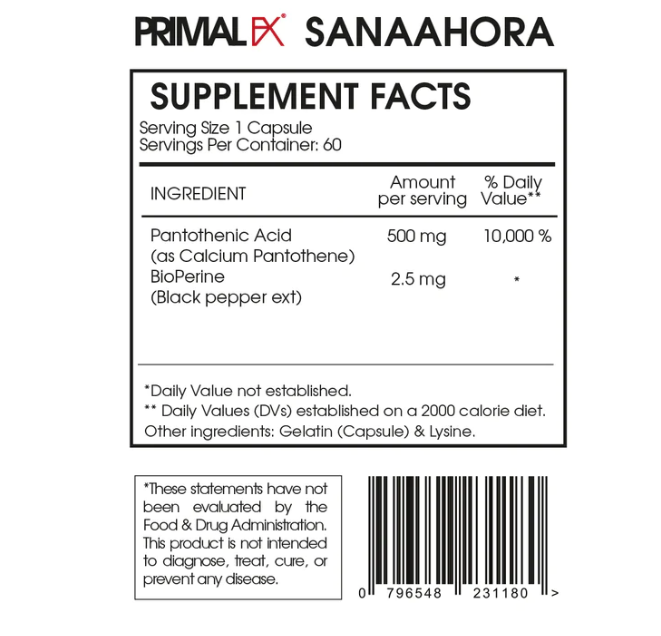 VITAMINA B5 + Bioperine