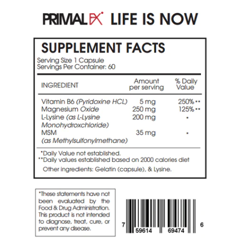 MAGNESIUM + Lysine M6 - Primal FX