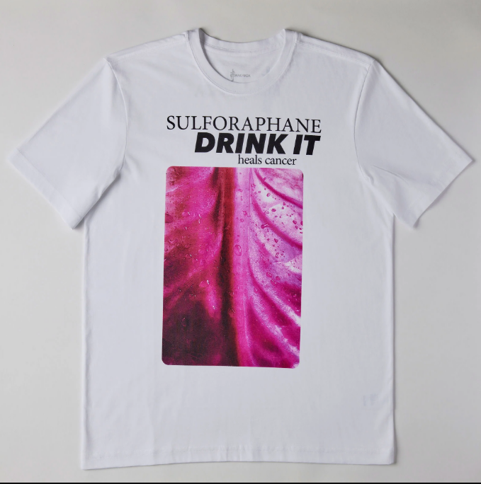 CAMISETA BLANCA PARA HOMBRE - HOJA MORADA