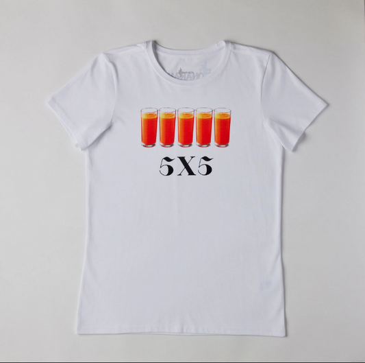 CAMISETA BLANCA PARA MUJER - VASOS