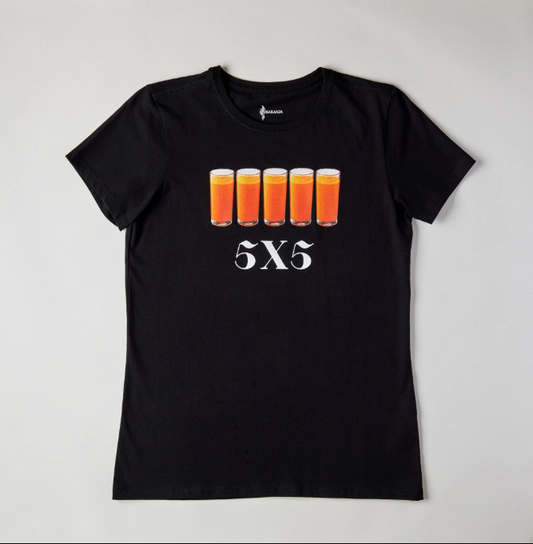 CAMISETA NEGRA PARA MUJER - VASOS