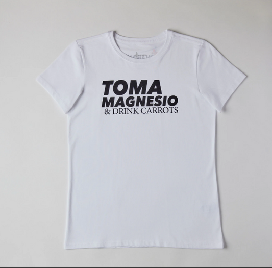 CAMISETA BLANCA PARA MUJER - TOMA MAGNESIO