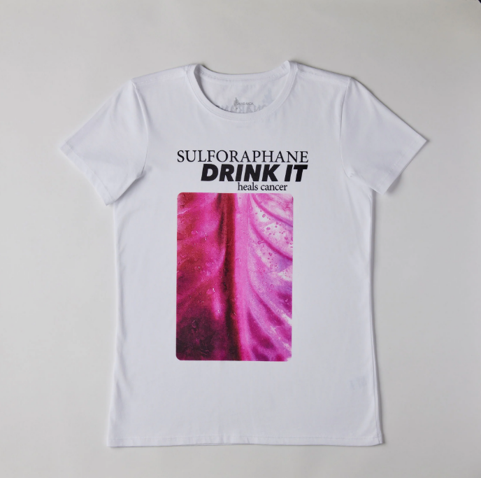 CAMISETA BLANCA PARA MUJER - HOJA PURPURA