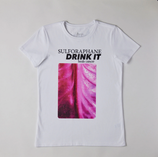 CAMISETA BLANCA PARA MUJER - HOJA PURPURA
