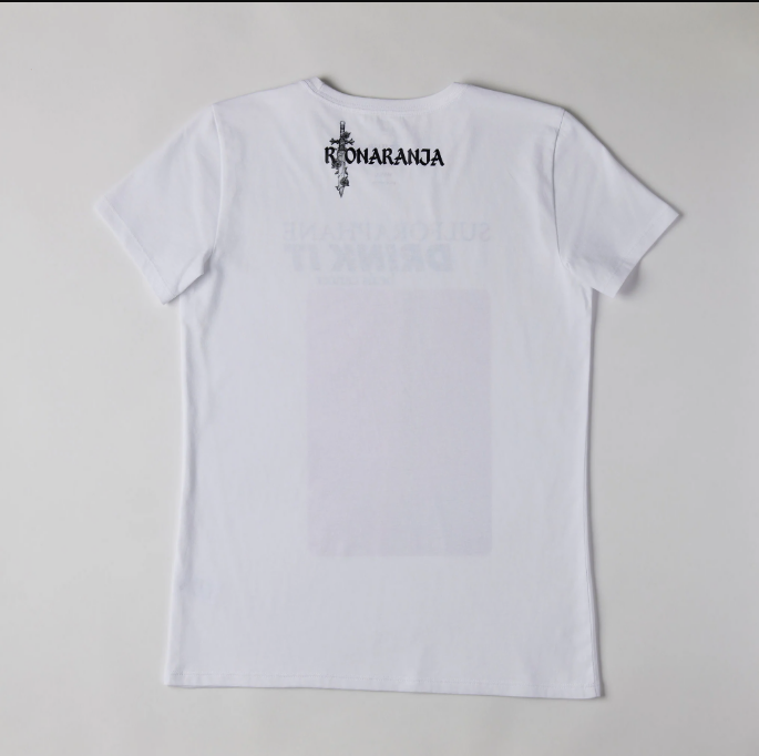 CAMISETA BLANCA PARA MUJER - HOJA PURPURA