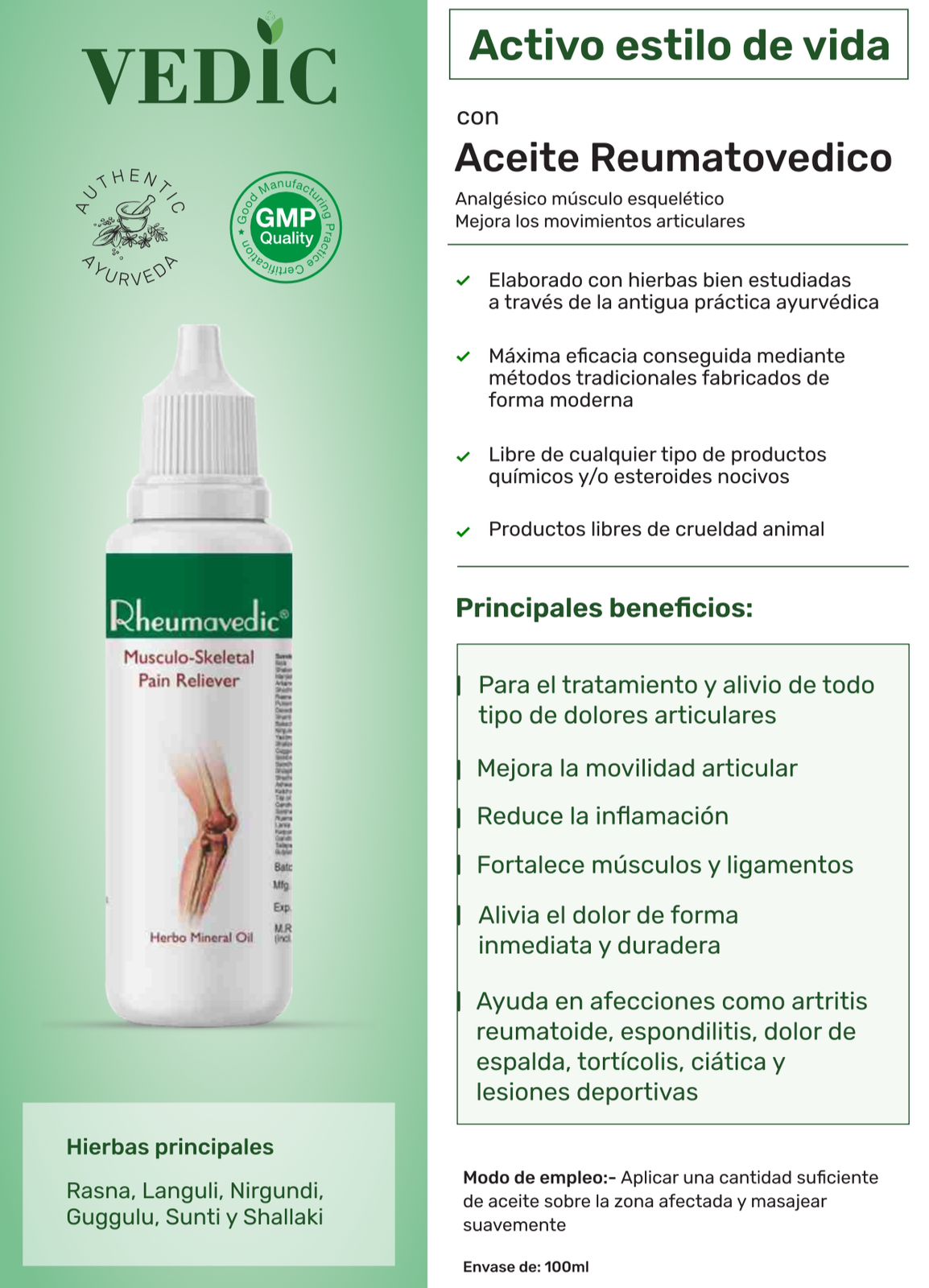 ACEITE AYURVEDA REUMATOVÉDICO X 1