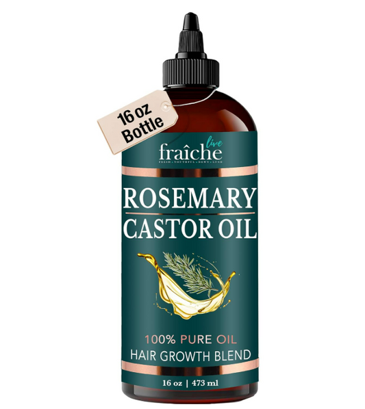 ACEITE DE ROMERO Y RICINO 100 % PURO - ROSMERY CASTOR OIL AMERICANO 473 ML